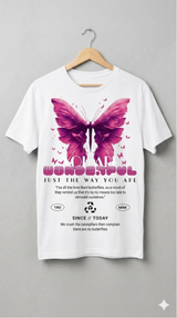 T-shirt Noir "You Are Wonderful" – Papillon Rose Streetwear Inspirant 🦋✨