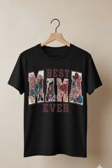 T-shirt "BEST MAMA EVER" Floral – Cadeau Fête des Mères 🌸👑