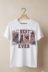 T-shirt "BEST MAMA EVER" Floral – Cadeau Fête des Mères 🌸👑