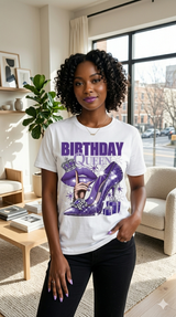 T-shirt Birthday Queen — Violet