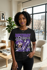 T-shirt Birthday Queen — Violet