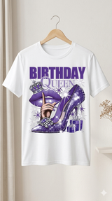 T-shirt Birthday Queen — Violet