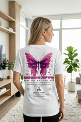 T-shirt Noir "You Are Wonderful" – Papillon Rose Streetwear Inspirant 🦋✨